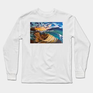 Season of Miracles, Parting the sea, Sunset, Modern Sunset, Modern Beach Wave, Ocean Wave Long Sleeve T-Shirt